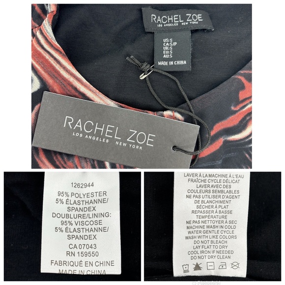 Rachel Zoe NWT Brown, White, and Black Swirl Pattern Long Sleeve Top, Small - Picture 16 of 16